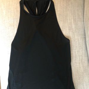Lululemon black tank top with open/tie back